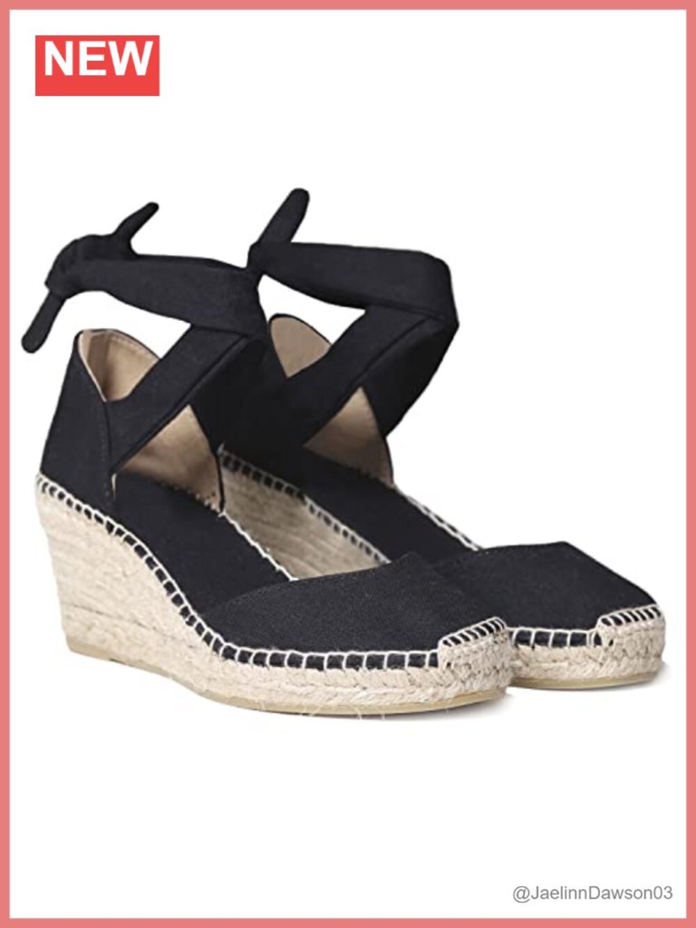 Women's Jute Wedge Espadrille Sandals with Ankle Tie
